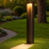 Lampioni Da Giardino-Ideal Lux kurt pt 4000k lampione da esterno marrone ip54 led12w