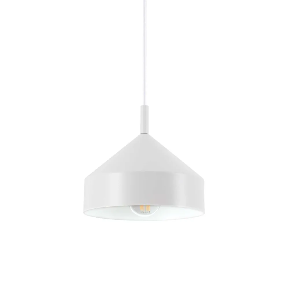 Lampade A Sospensione-Ideal Lux lampada a sospensione per penisola cono bianco