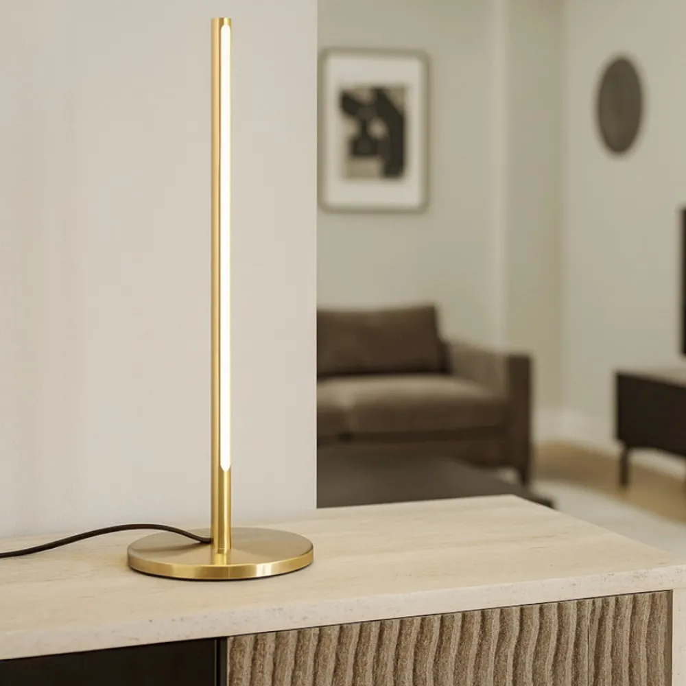 Lampade Da Tavolo-Ideal Lux lampada da tavolo filo tl ottone per solotto led 3000k