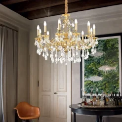 Lampadari Moderni-Ideal Lux lampadario gioconda sp12 oro 12 luci goccia
