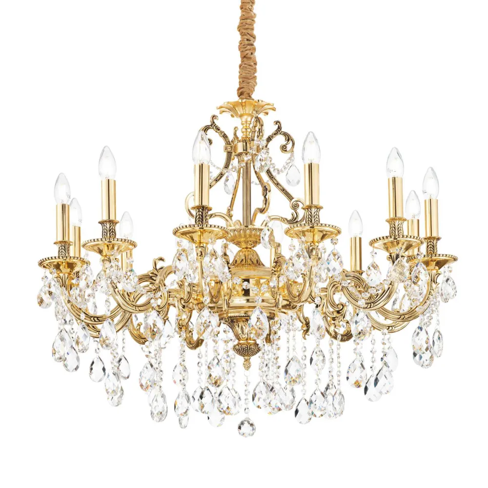 Lampadari Moderni-Ideal Lux lampadario gioconda sp12 oro 12 luci goccia