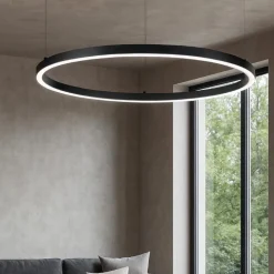 Lampadari Moderni-Ideal Lux lampadario oracle slim sp d090 round moderno nero led 4000k