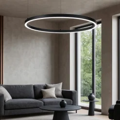 Lampadari Moderni-Ideal Lux lampadario oracle slim sp d090 round moderno nero led 4000k