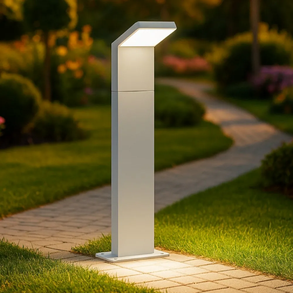 Lampioni Da Giardino-Ideal Lux lampione da esterno h50 grigio led style pt