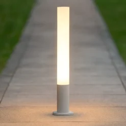 Lampioni Da Giardino-Ideal Lux lampione da esterno edo pt1 round bianco cilindrico ip44