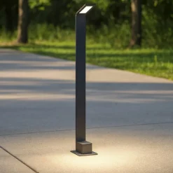 Lampioni Da Giardino-Ideal Lux lampione da giardino agos pt h80 4000k nero