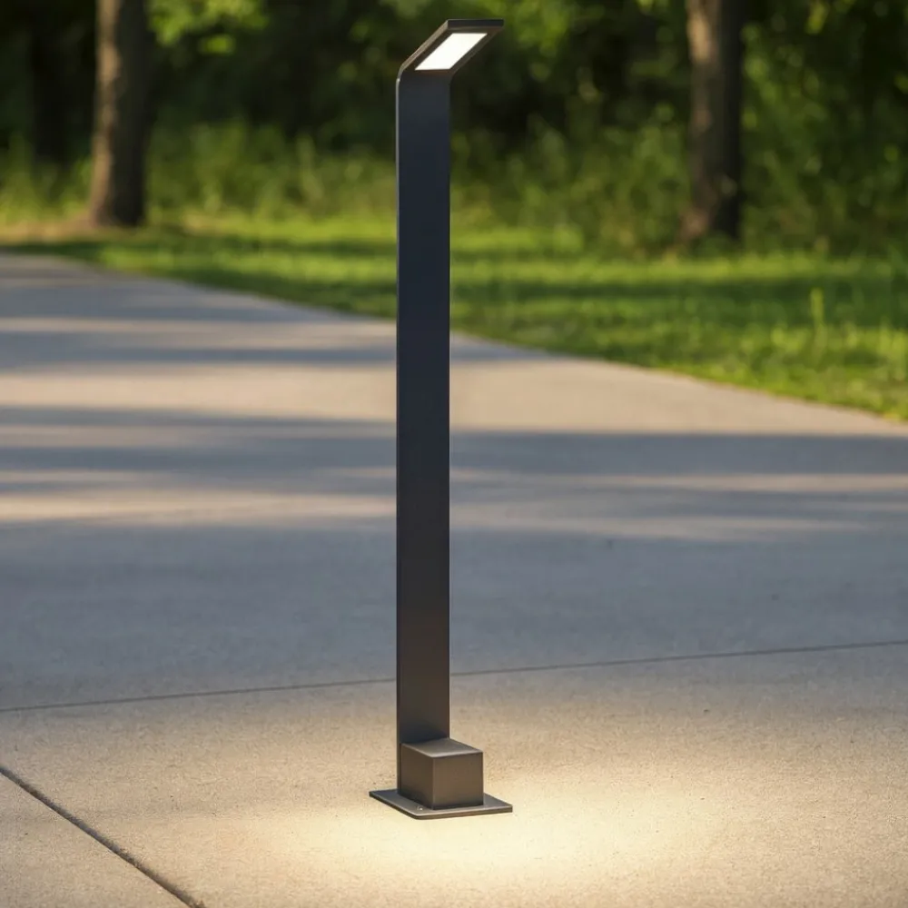 Lampioni Da Giardino-Ideal Lux lampione da giardino agos pt h80 4000k nero