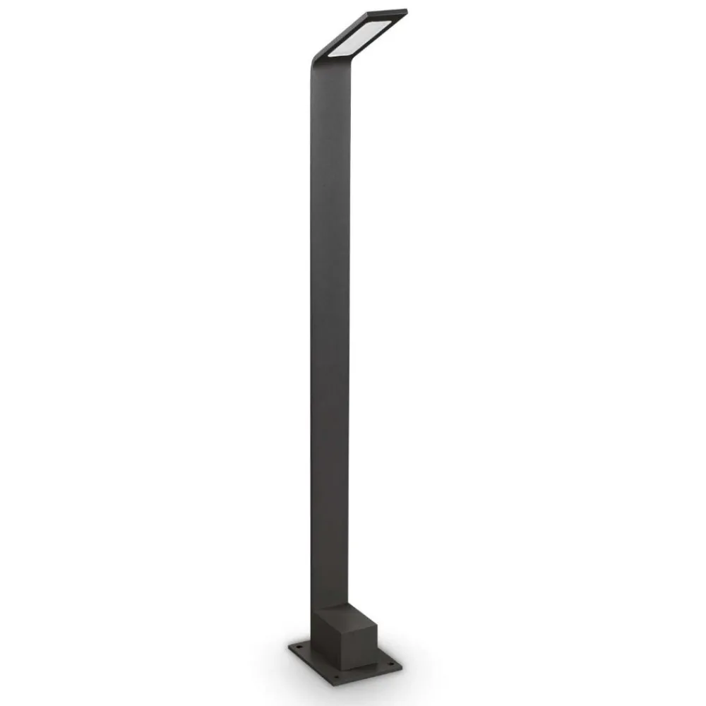 Lampioni Da Giardino-Ideal Lux lampione da giardino agos pt h80 4000k nero