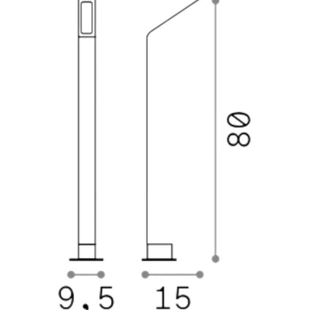 Lampioni Da Giardino-Ideal Lux lampione da giardino agos pt h80 4000k nero
