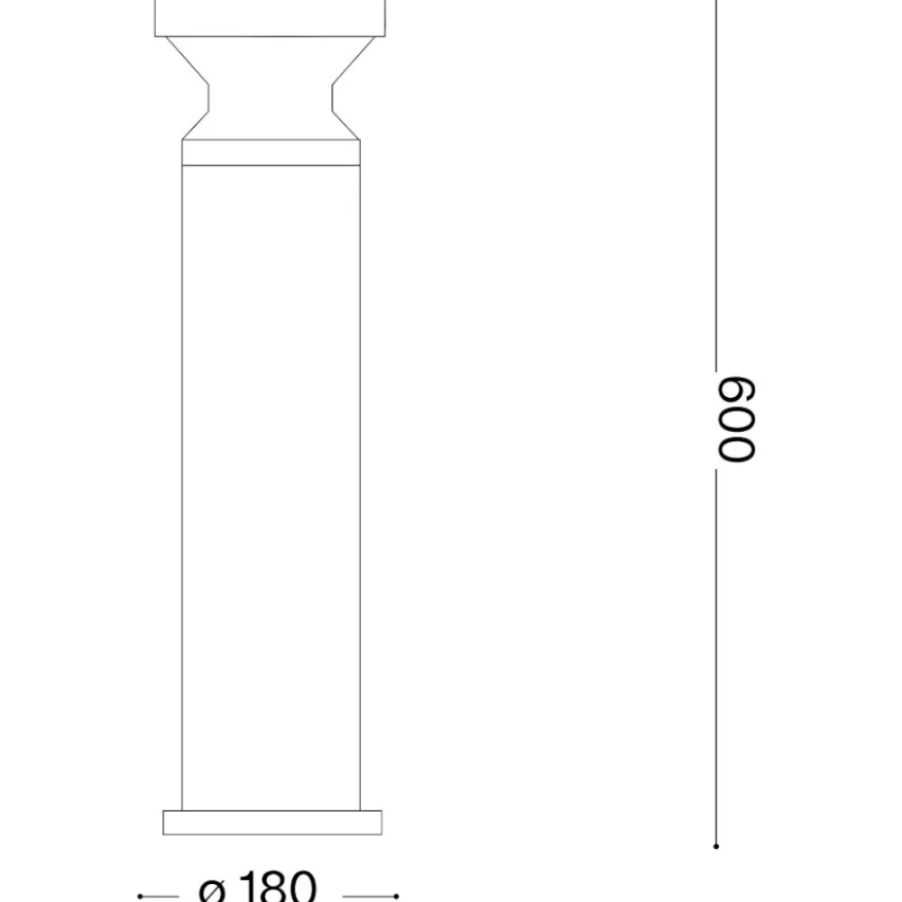 Lampioni Da Giardino-Ideal Lux lampione grigio per giardino torre pt1 h60 ip65 moderno