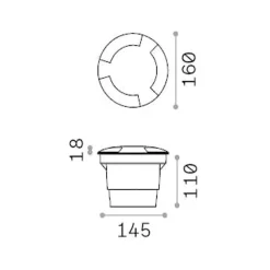 Faretti Da Esterno-Ideal Lux landing faretto da incasso a terra nero per esterno