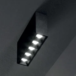 Plafoniere Moderne-Ideal Lux lika pl led 12w 3000k plafoniera con faretti nera