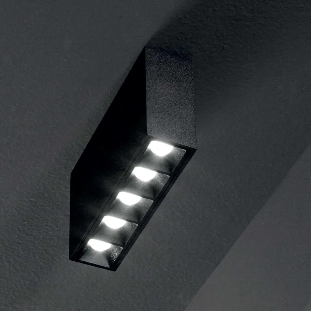 Plafoniere Moderne-Ideal Lux lika pl led 12w 3000k plafoniera con faretti nera
