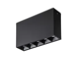 Plafoniere Moderne-Ideal Lux lika pl led 12w 3000k plafoniera con faretti nera