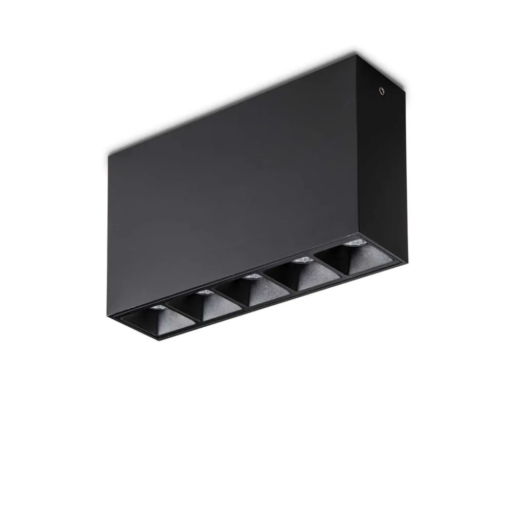 Plafoniere Moderne-Ideal Lux lika pl led 12w 3000k plafoniera con faretti nera