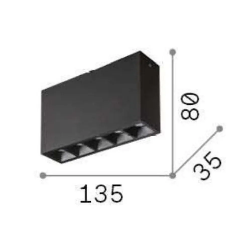 Plafoniere Moderne-Ideal Lux lika pl led 12w 3000k plafoniera con faretti nera