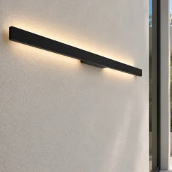Applique Da Esterno-Ideal Lux linea ap d144 applique da esterno doppio fascio led 3000k nera ip54