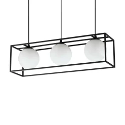 Lampadari Cucina-Ideal Lux lingotto nero sp3 lampadario per tavolo da pranzo