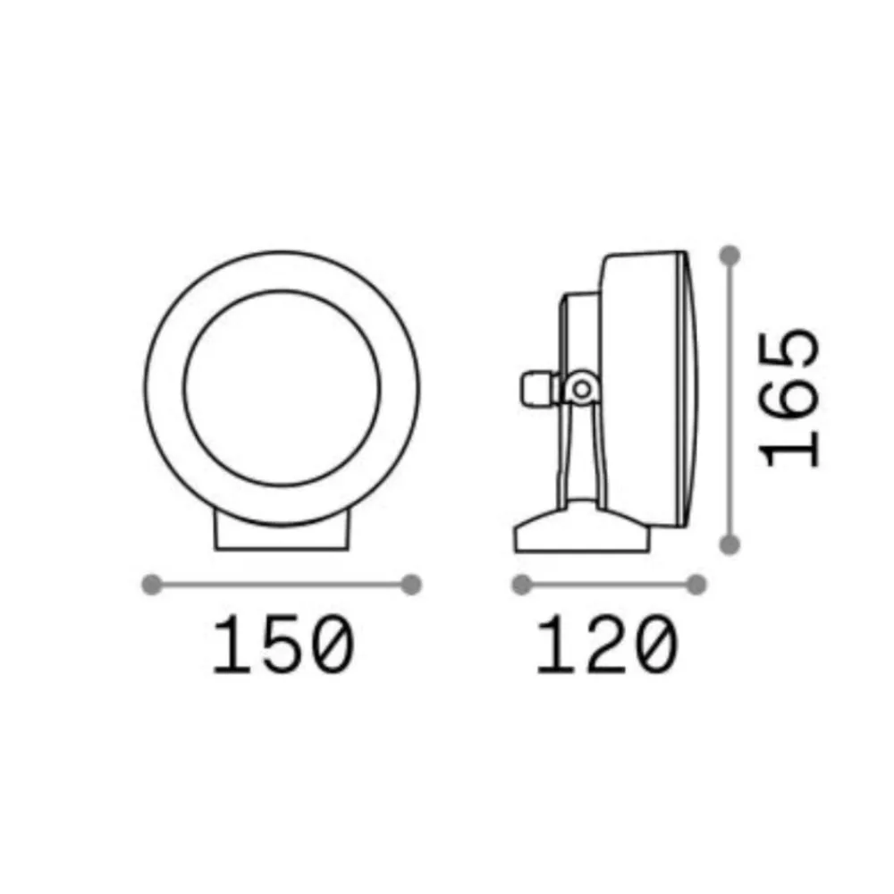 Faretti Da Esterno-Ideal Lux litio faretto da esterno orientabile ip66 bianco