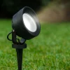 Faretti Da Esterno-Ideal Lux litio pr1 faretto da esterno per giardino con picchetto nero orientabile ip66