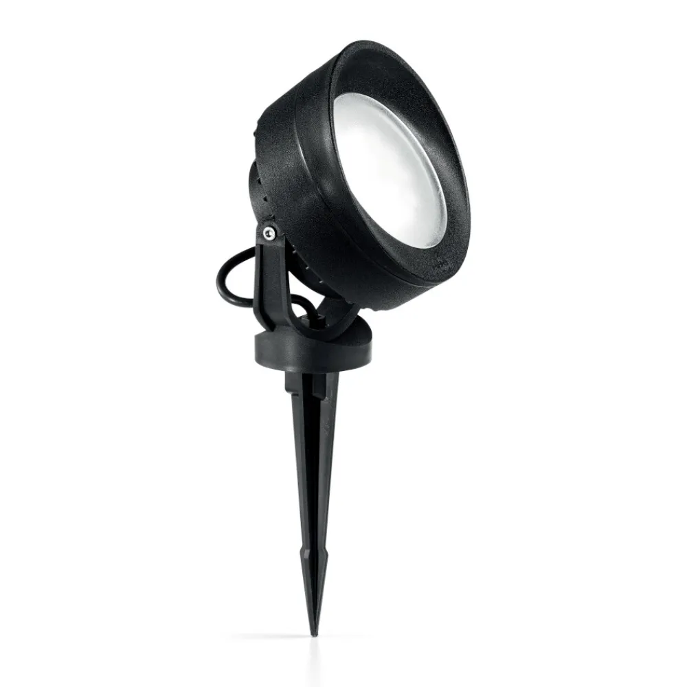 Faretti Da Esterno-Ideal Lux litio pr1 faretto da esterno per giardino con picchetto nero orientabile ip66