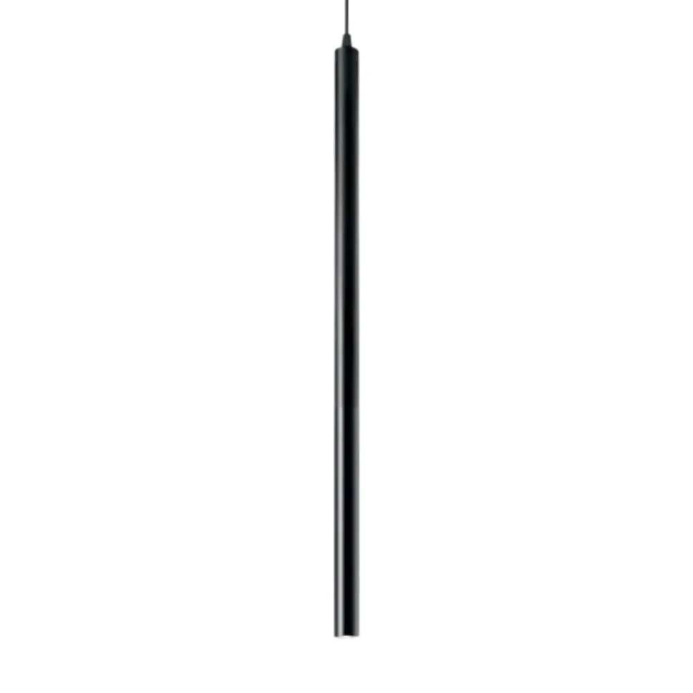 Lampade A Sospensione-Ideal Lux look led sp1 round d30 nero lampada cilindro led 11,5w 3000k