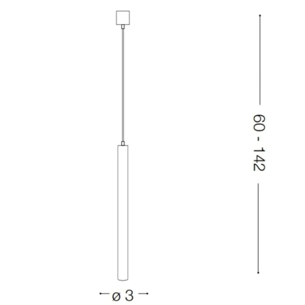 Lampade A Sospensione-Ideal Lux look led sp1 round d30 nero lampada cilindro led 11,5w 3000k
