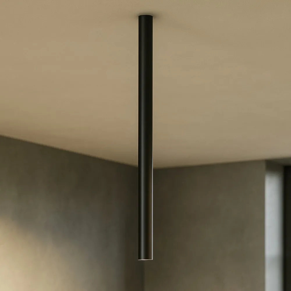 Faretti Da Soffitto-Ideal Lux look pl1 h95 faretto nero per penisola cucina gu10 3000k