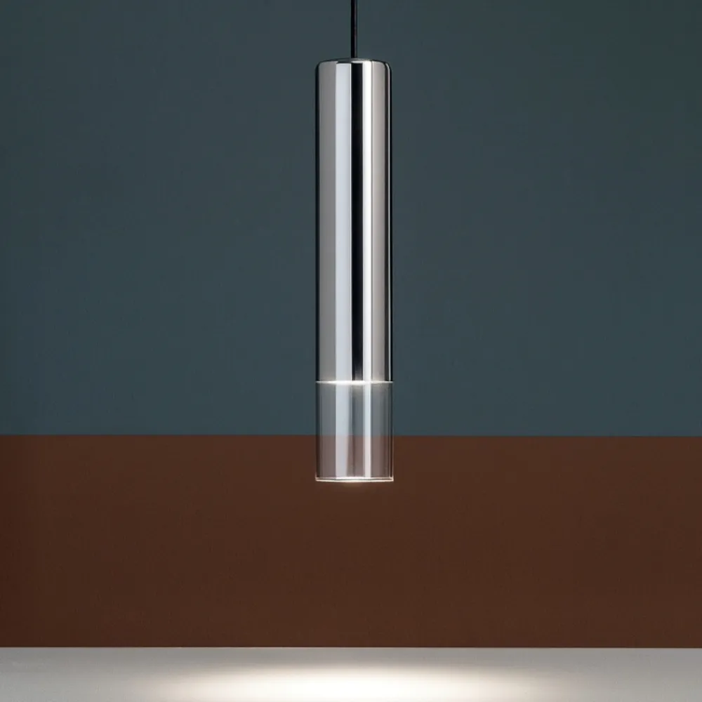 Lampade A Sospensione-Ideal Lux look sp1 d06 lampada a sospensione cromo cilindro