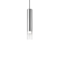 Lampade A Sospensione-Ideal Lux look sp1 d06 lampada a sospensione cromo cilindro