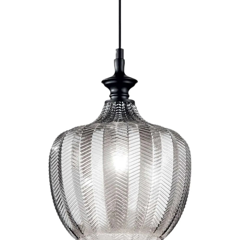 Lampade A Sospensione-Ideal Lux lord sp1 lampada a sospensione vetro fume