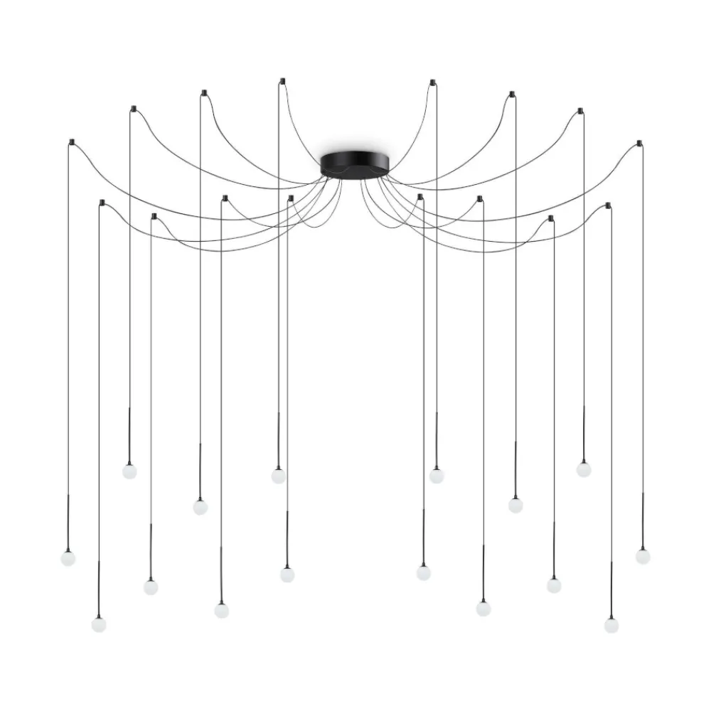 Lampadari Moderni-Ideal Lux lucciola lampadario ragno sp16 led 16w 3000k nero