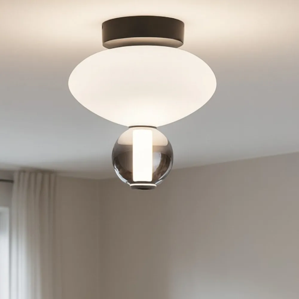 Plafoniere Moderne-Ideal Lux lumiere-2 pl plafoniera in vetro led 18w 3000k