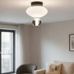 Plafoniere Moderne-Ideal Lux lumiere-2 pl plafoniera in vetro led 18w 3000k