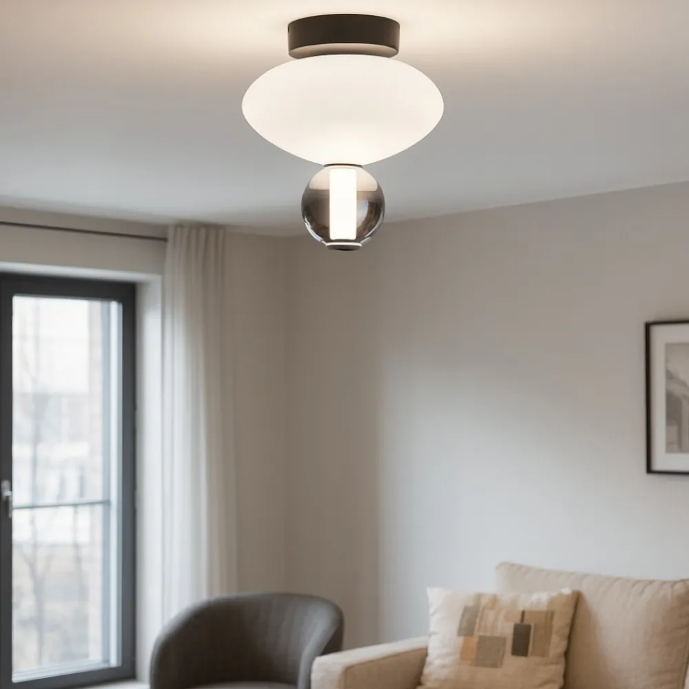 Plafoniere Moderne-Ideal Lux lumiere-2 pl plafoniera in vetro led 18w 3000k