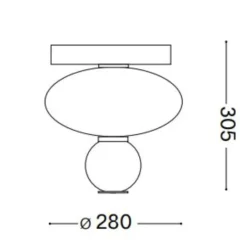 Plafoniere Moderne-Ideal Lux lumiere-2 pl plafoniera in vetro led 18w 3000k