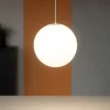 Lampade A Sospensione-Ideal Lux mapa bianco sp1 d40 sospensione sfera in vetro bianco