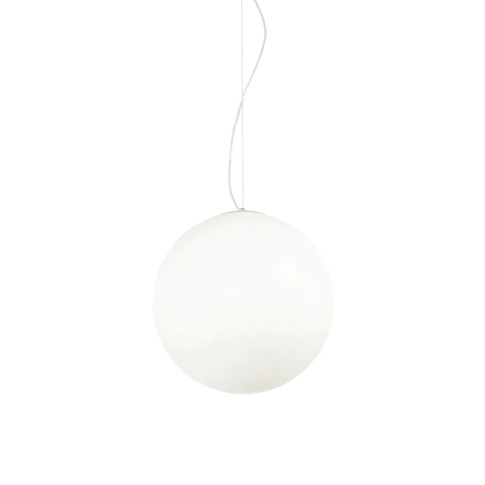 Lampade A Sospensione-Ideal Lux mapa bianco sp1 d40 sospensione sfera in vetro bianco