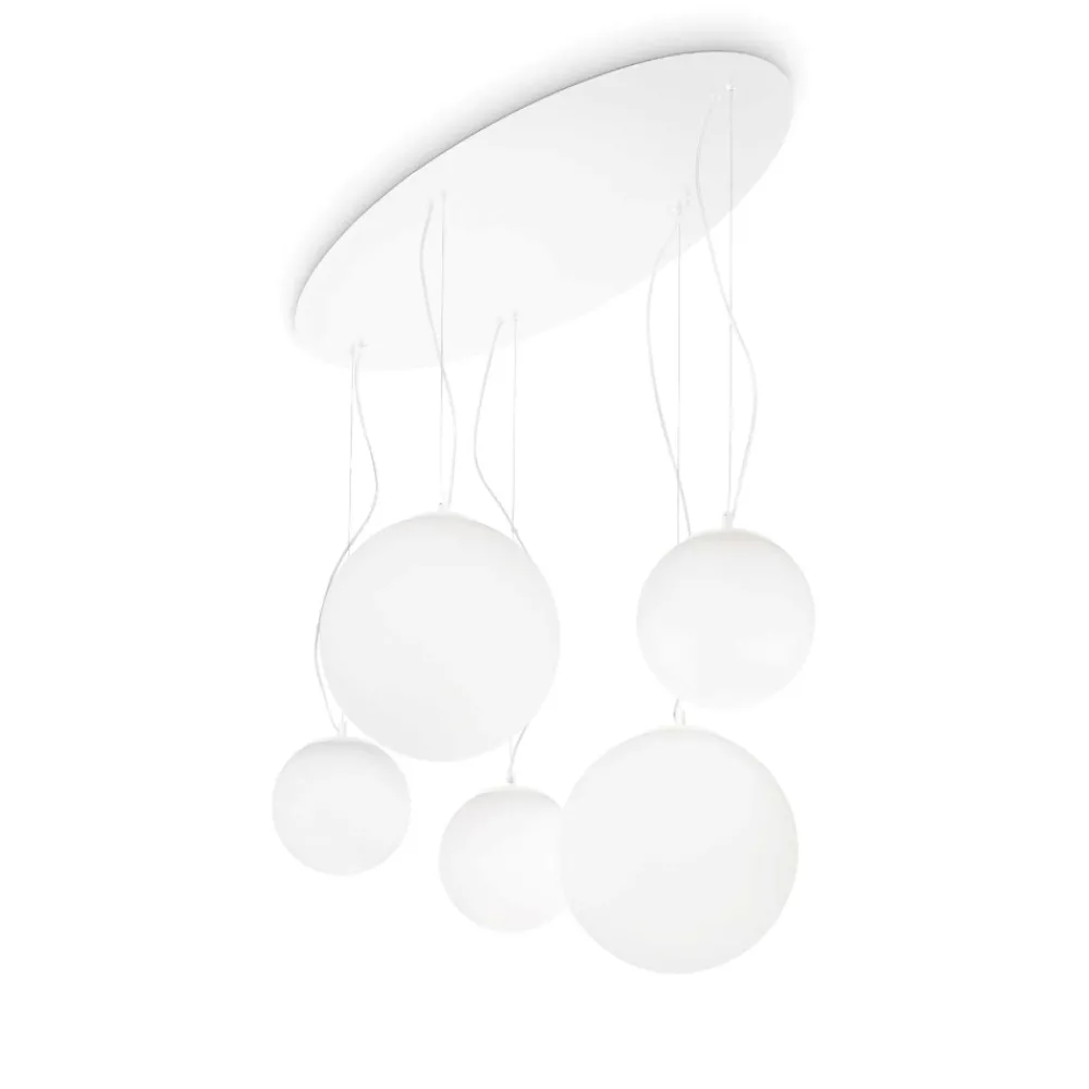 Lampadari Moderni-Ideal Lux mapa sp5 bianco lampadario per tavolo soggiorno moderno