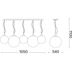 Lampadari Moderni-Ideal Lux mapa sp5 bianco lampadario per tavolo soggiorno moderno
