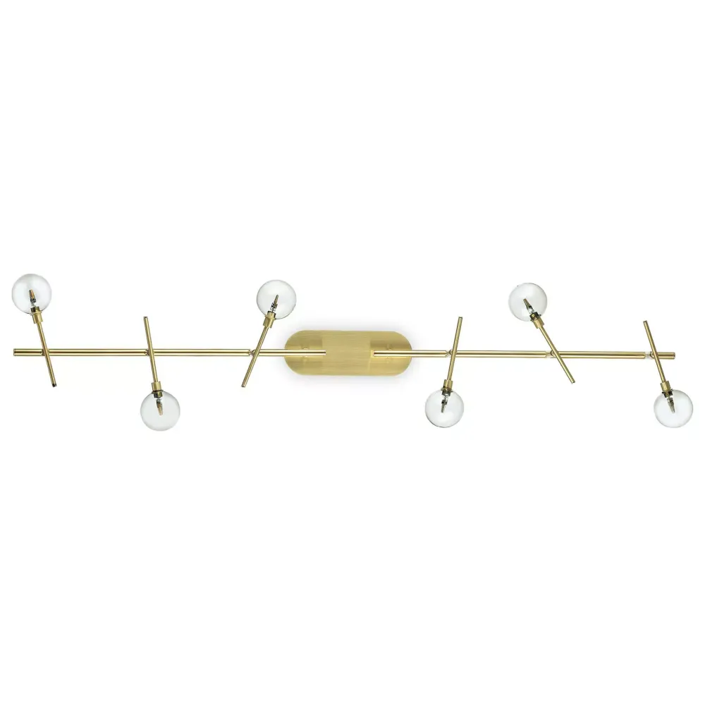 Plafoniere Moderne-Ideal Lux maracas pl6 plafoniera con luci orientabili oro ottone