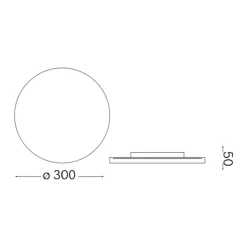 Plafoniere Da Esterno-Ideal Lux mib pl round plafoniera da esterno tonda led 4000k bianco ip65