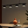 Lampadari Moderni-Ideal Lux minor linear sp4 lampadario nero per soggiorno moderno