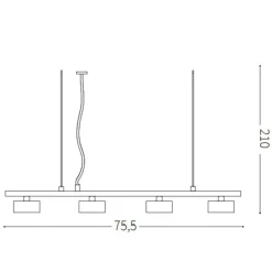 Lampadari Moderni-Ideal Lux minor linear sp4 lampadario nero per soggiorno moderno