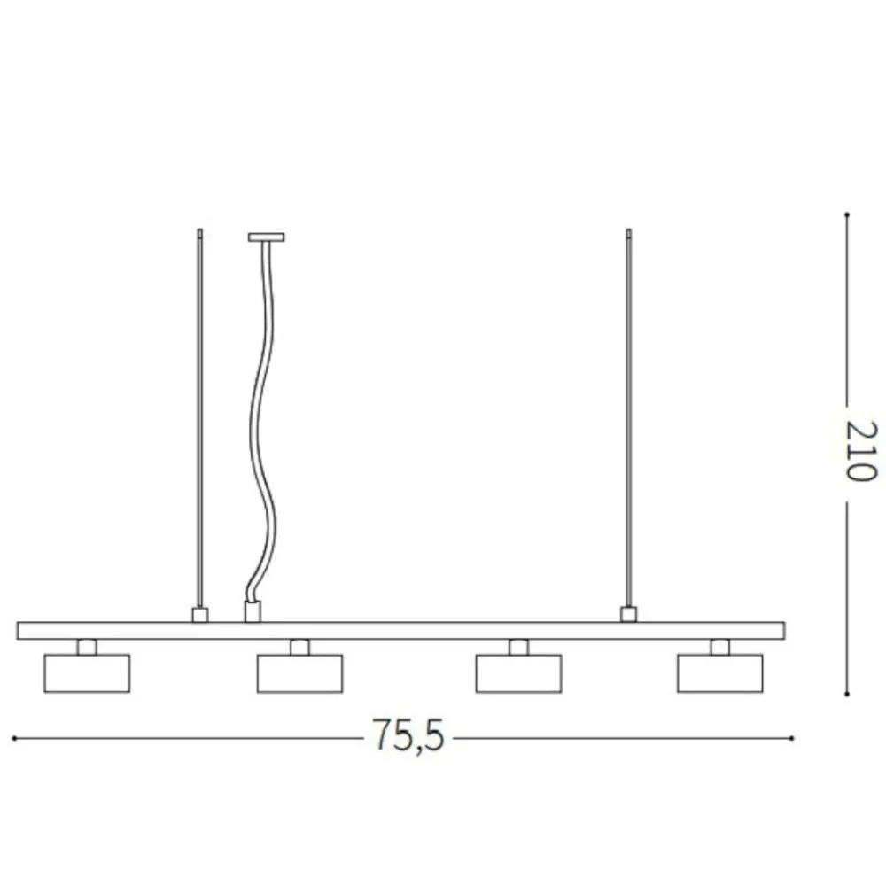 Lampadari Moderni-Ideal Lux minor linear sp4 lampadario nero per soggiorno moderno