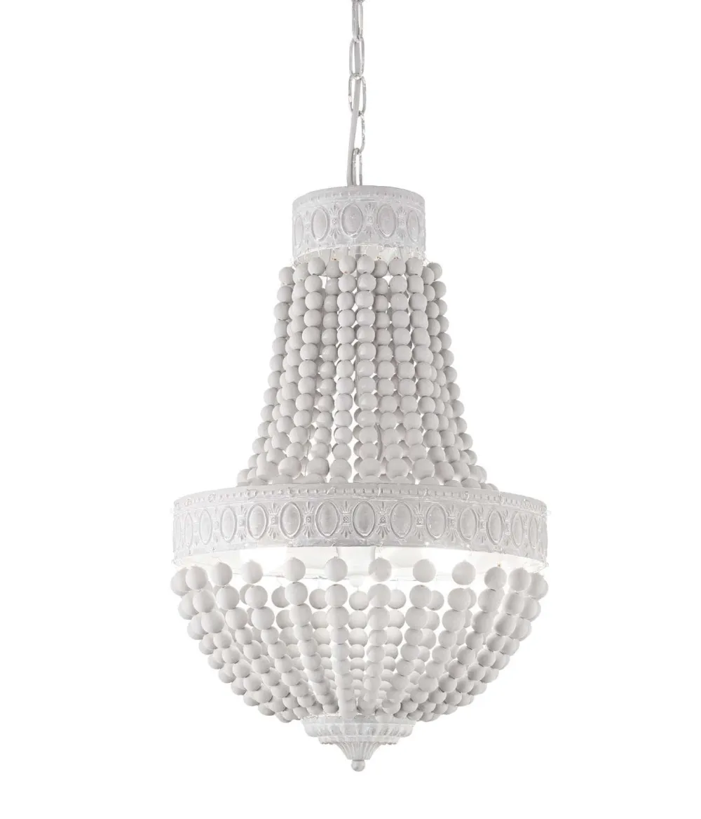 Lampadari Moderni-Ideal Lux monet sp6 lampadario shabby chic bianco sei luci