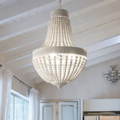 Lampadari Moderni-Ideal Lux monet sp6 lampadario shabby chic bianco sei luci