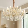 Lampadari Moderni-Ideal Lux napoleon sp18 lampadario di cristallo dorato goccia