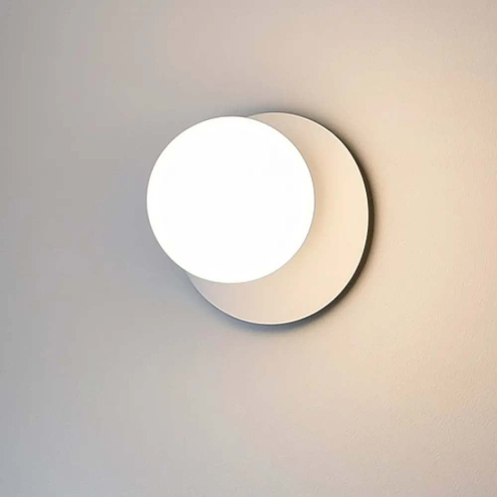Applique Da Parete-Ideal Lux ninfea ap1 applique moderna bianca sfera vetro