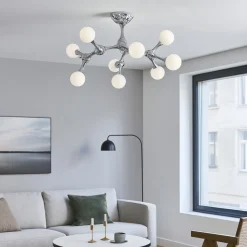 Plafoniere Moderne-Ideal Lux nodino pl9 plafoniera moderna cromo nove luci design
